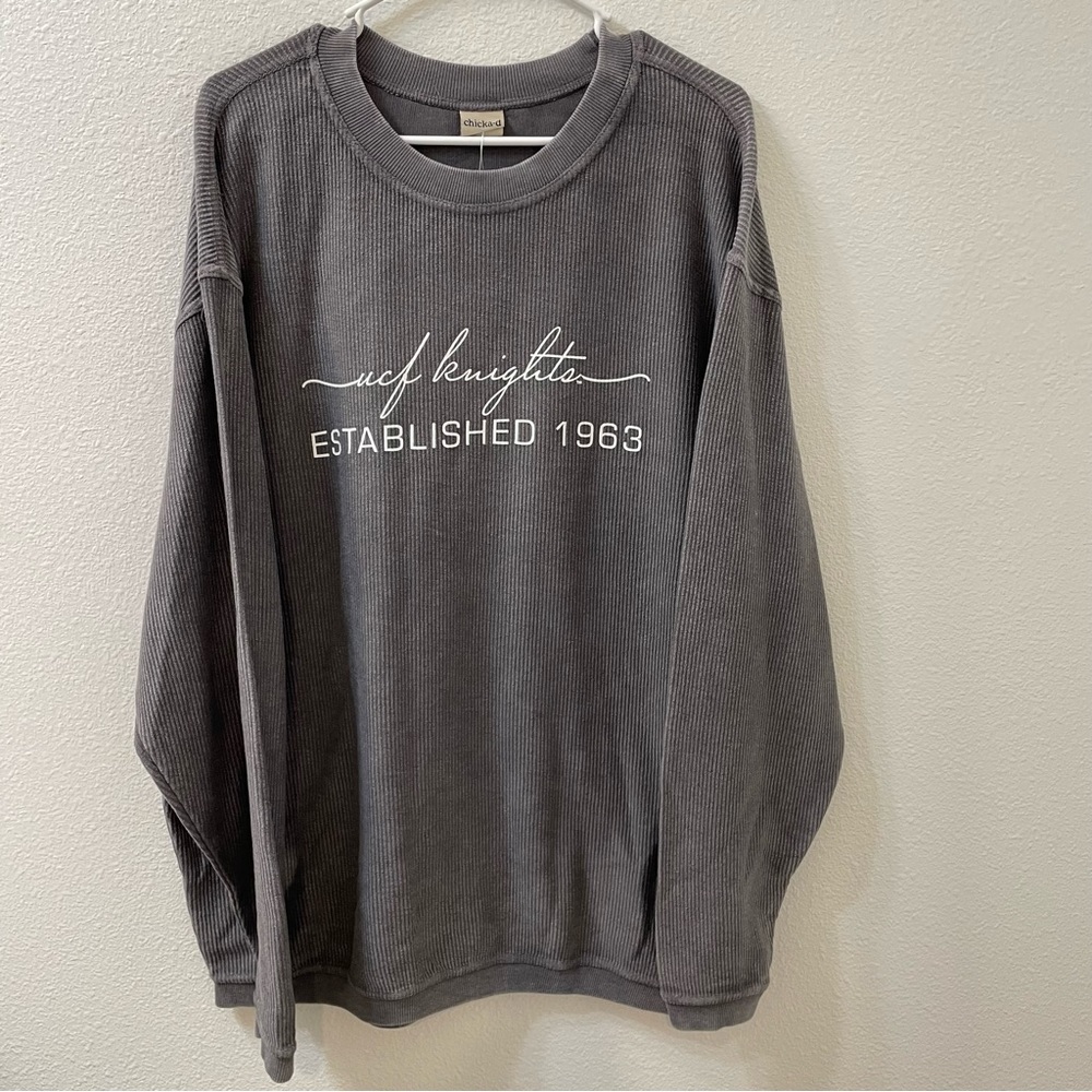 Chicka-d UCF Knight corduroy sweatshirt gray New With Tag